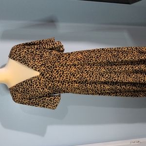 Nasty gal leopard print maxi dress v neck size 12